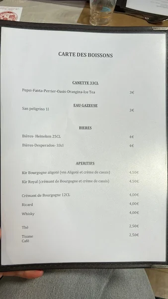 menu 0 of La Petite Taverne