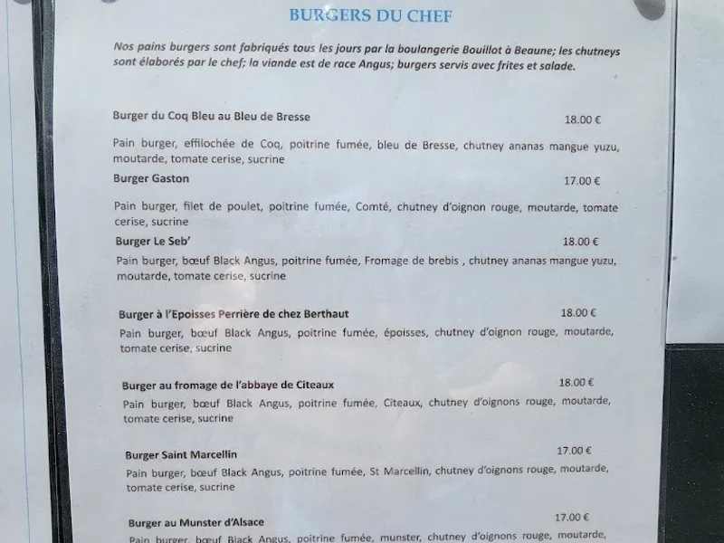 menu 2 of Restaurant Au Coq Bleu - Beaune