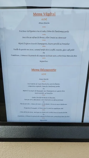 menu 0 of Restaurant l'Ecusson