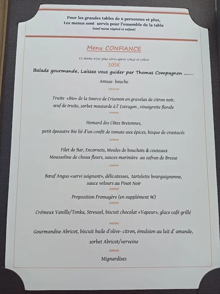 menu 2 of Restaurant l'Ecusson