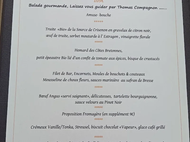menu 2 of Restaurant l'Ecusson