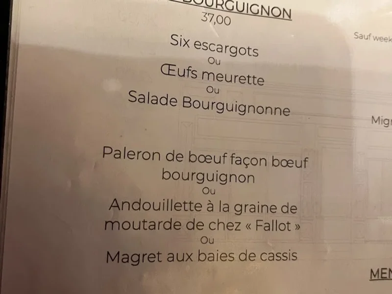 menu 2 of Brasserie Le Carnot
