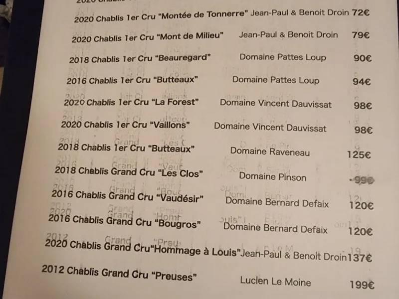 menu 0 of Restaurant Le Benaton