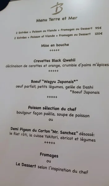 menu 1 of Restaurant Le Benaton