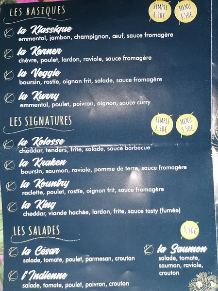 menu 2 of Korner's Krêpe