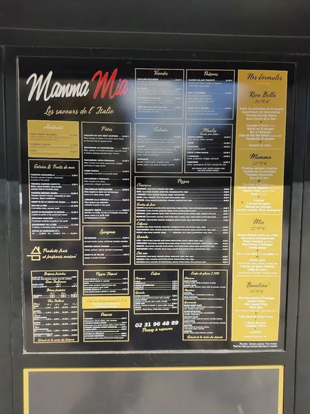 menu 2 of Mamma Mia