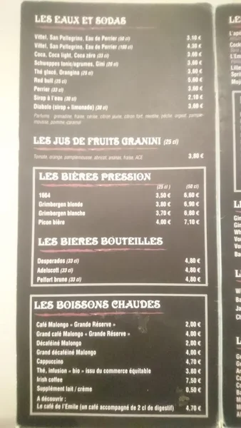 menu 0 of L'Emile Brochettes