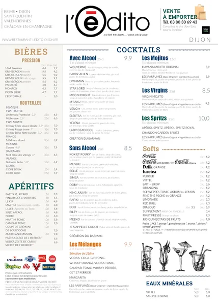 menu 0 of Édito Restaurant Dijon