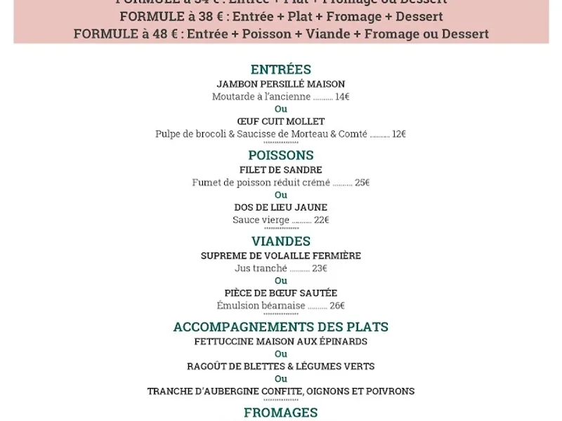 menu 0 of Restaurant Dijon L'évidence | Restaurant Bistronomique