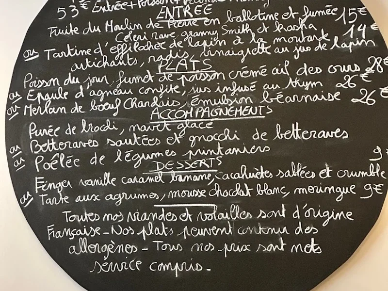 menu 1 of Restaurant Dijon L'évidence | Restaurant Bistronomique