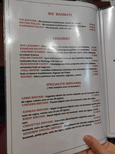 menu 0 of Restaurant Kashmir