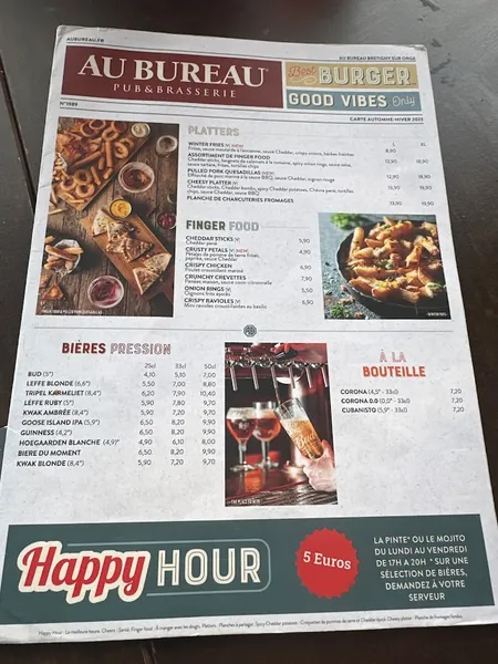 menu 0 of Au Bureau