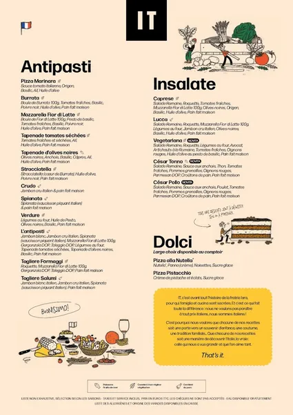 menu 0 of IT - Italian Trattoria Brétigny