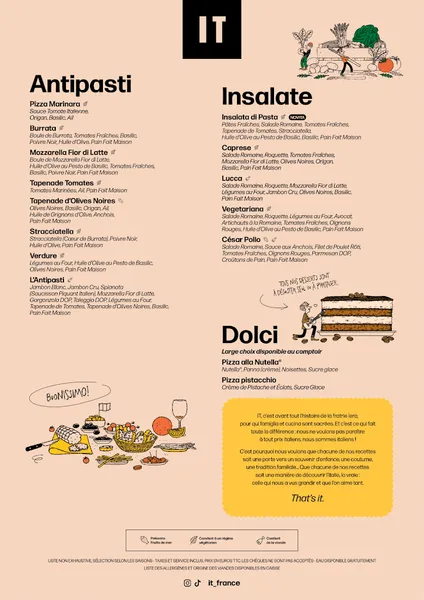 menu 1 of IT - Italian Trattoria Brétigny