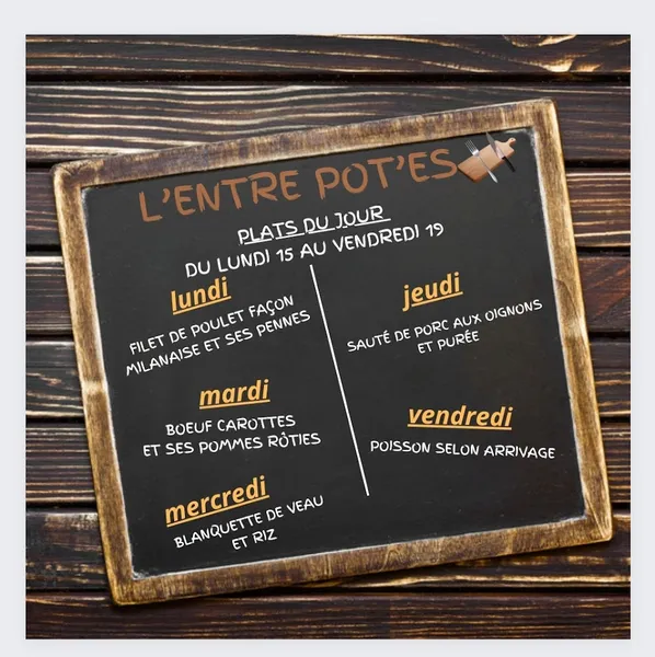 menu 0 of L'ENTRE POT'ES Brétigny sur Orge