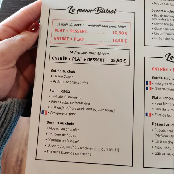 menu 1 of L'ENTRE POT'ES Brétigny sur Orge