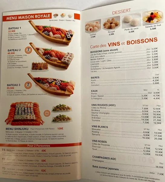 menu 1 of Shinjuku Buffet A Volonté Japonais