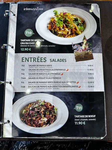 menu 2 of Basilic Thaï