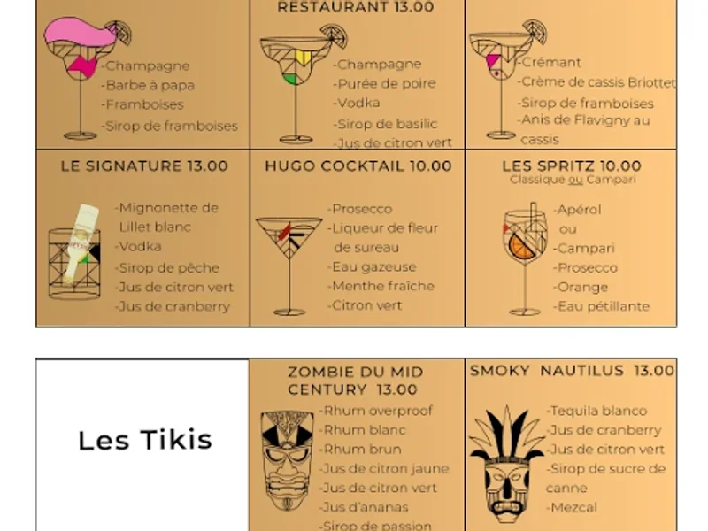 menu 0 of Le 314 - Les Restaurants Nicolas Pierre
