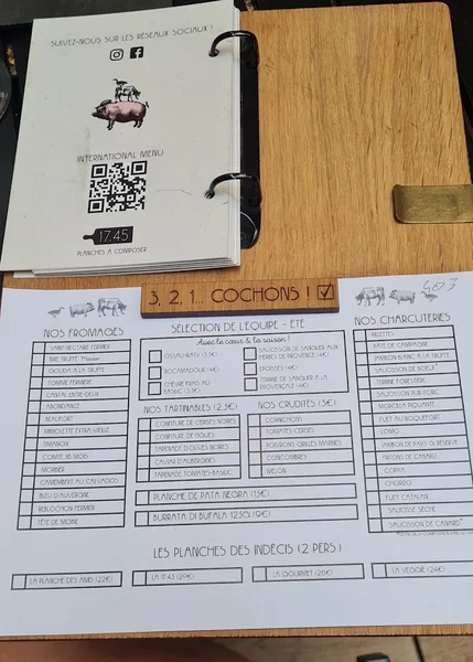 menu 1 of Le 17.45 Dijon - Planches à Composer