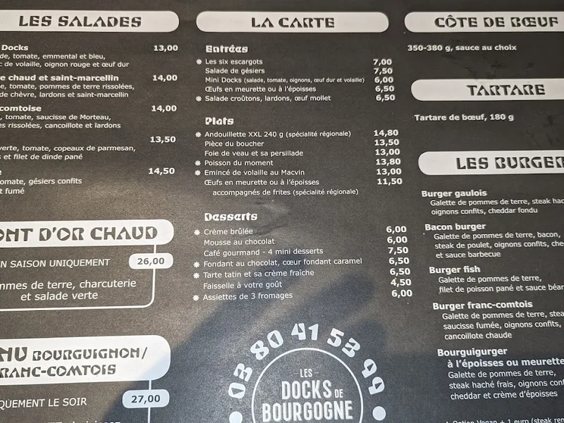 menu 1 of Les Docks De Bourgogne