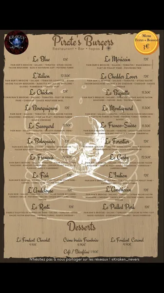 menu 2 of Kraken