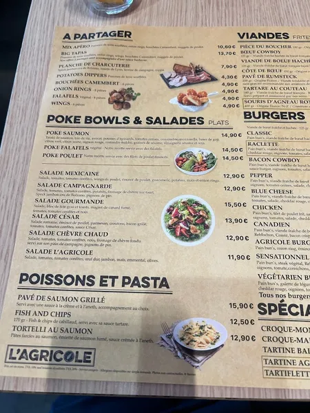 menu 0 of Brasserie l'Agricole