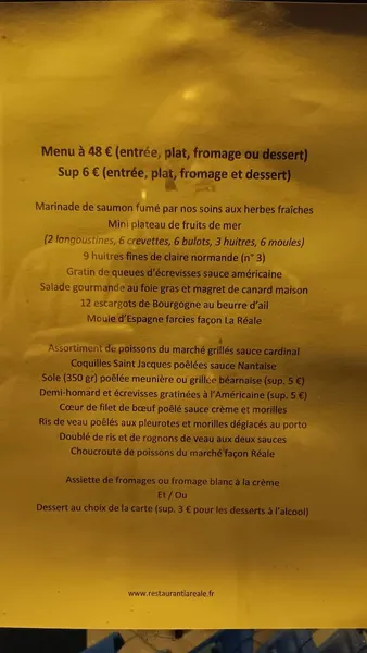 menu 1 of La Réale