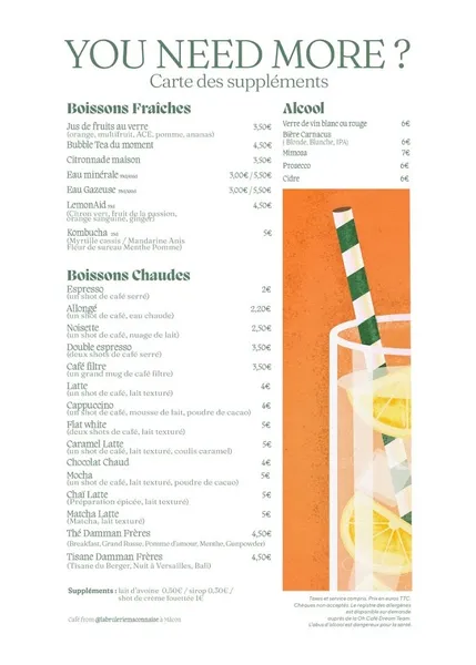 menu 2 of Oh Café Mâcon - Restaurant Brunch