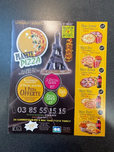 menu 1 of Planète Pizza