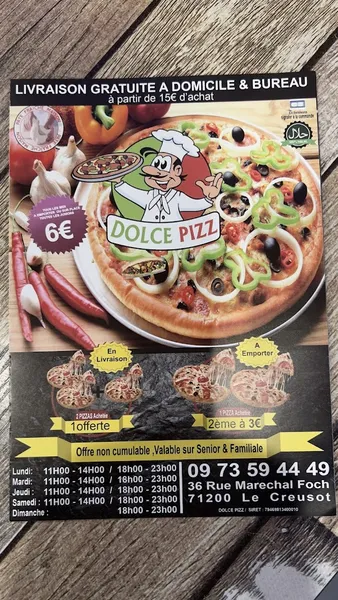 menu 1 of DOLCE PIZZ