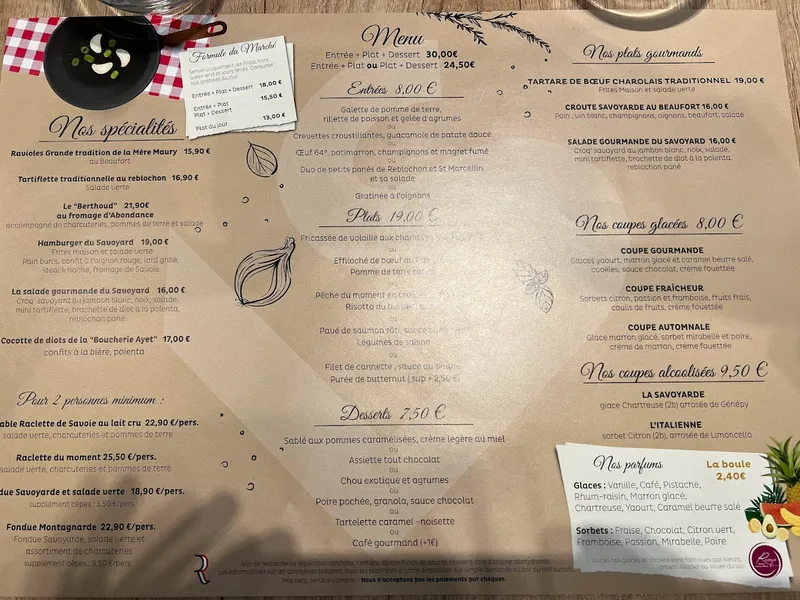 menu 0 of Restaurant le Savoyard