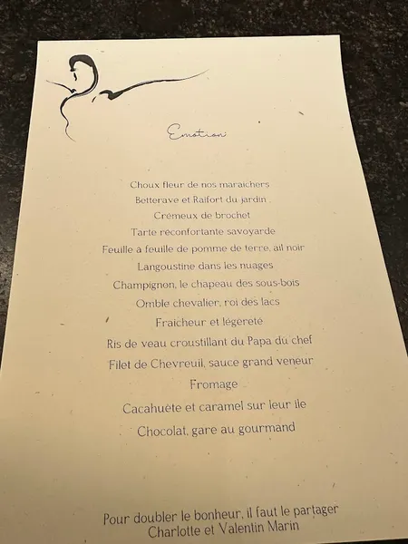 menu 1 of Restaurant Lamartine Lac du Bourget, Proche Aix-les-Bains