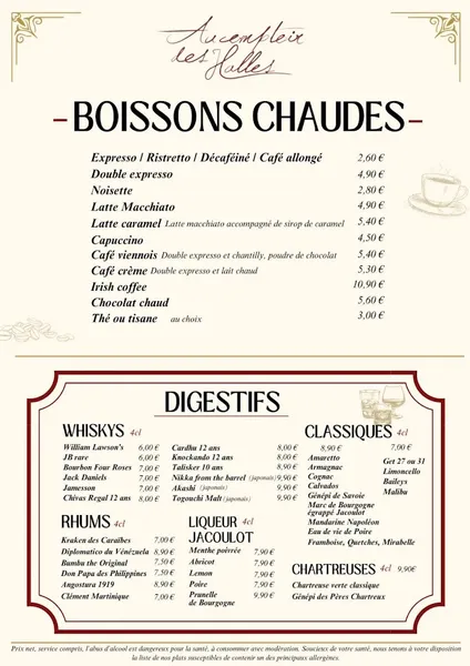 menu 1 of Au Comptoir des Halles