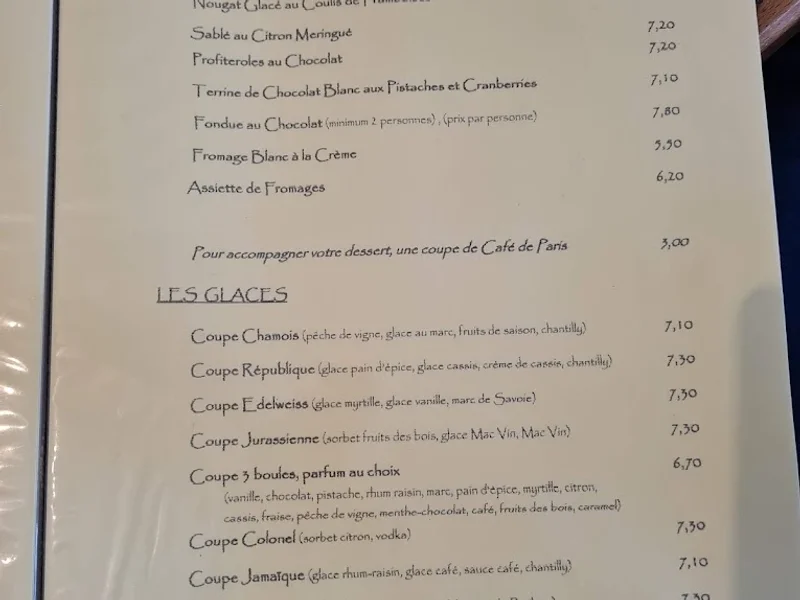 menu 0 of Le chamois