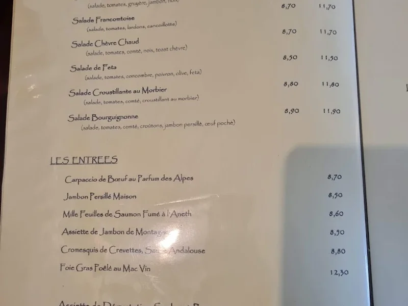 menu 1 of Le chamois