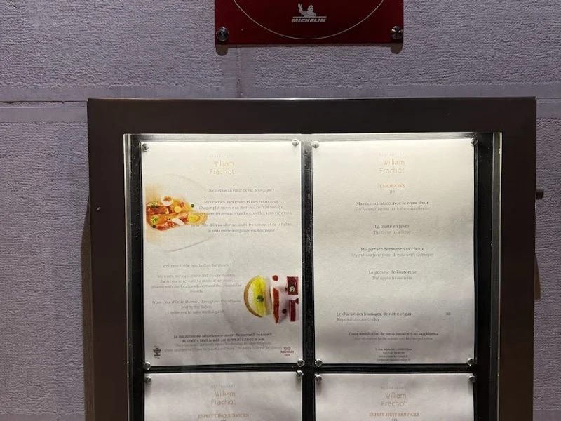 menu 1 of Restaurant William Frachot