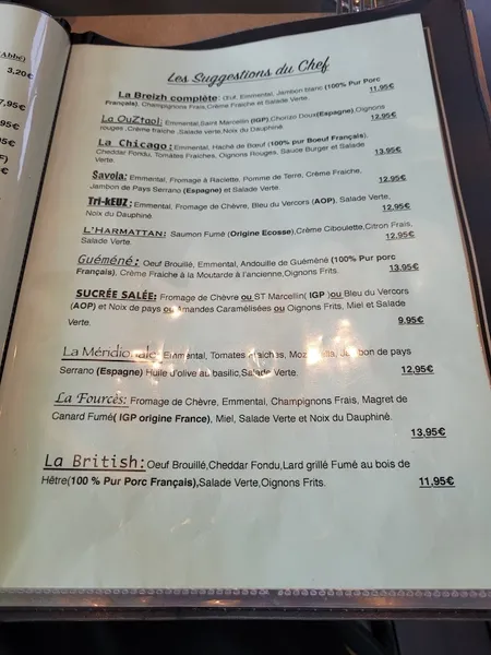 menu 1 of Le Breizh K-Fé