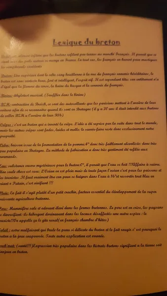 menu 2 of Le Breizh K-Fé