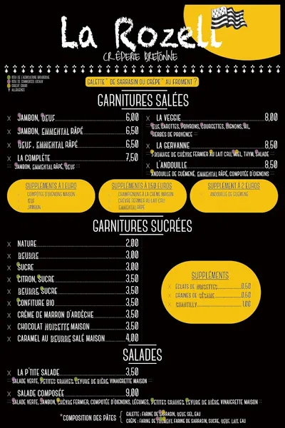 menu 0 of La Rozell - Guinguette -Traiteur atypique