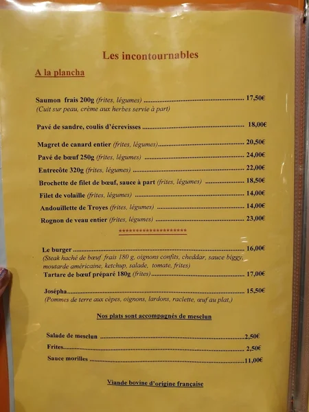 menu 0 of Le Crusoé