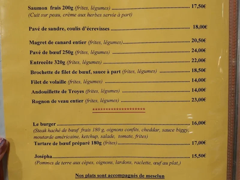 menu 0 of Le Crusoé