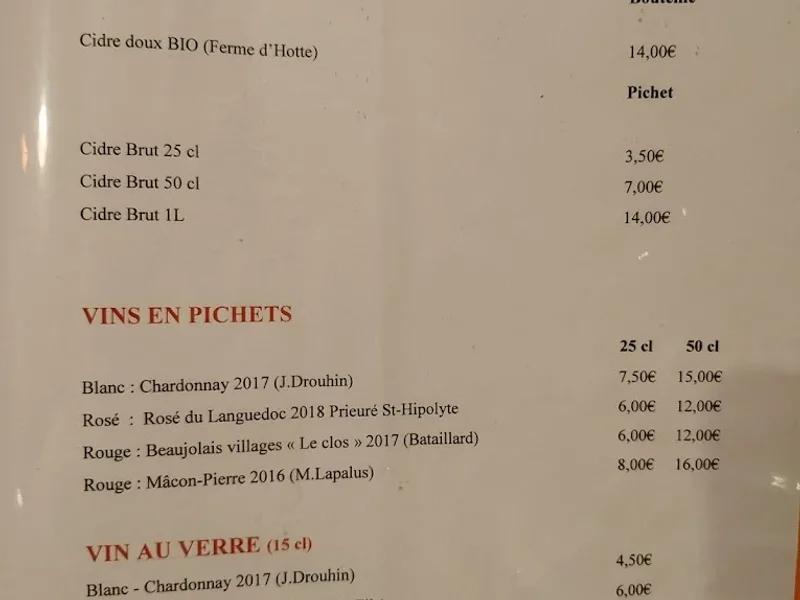 menu 2 of Le Crusoé