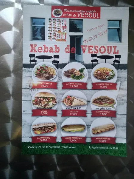 menu 1 of Kebab de Vesoul