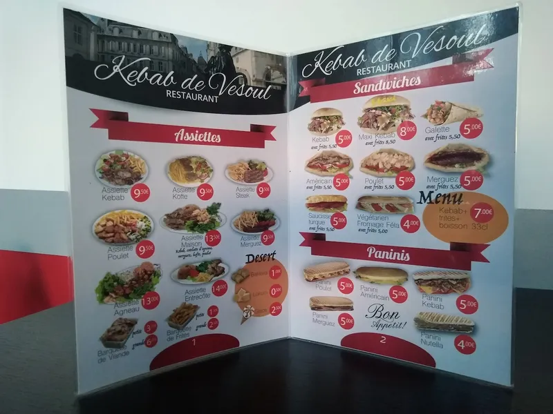 menu 0 of Kebab de Vesoul