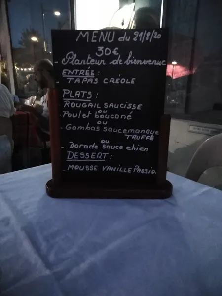menu 0 of Escapade Créole