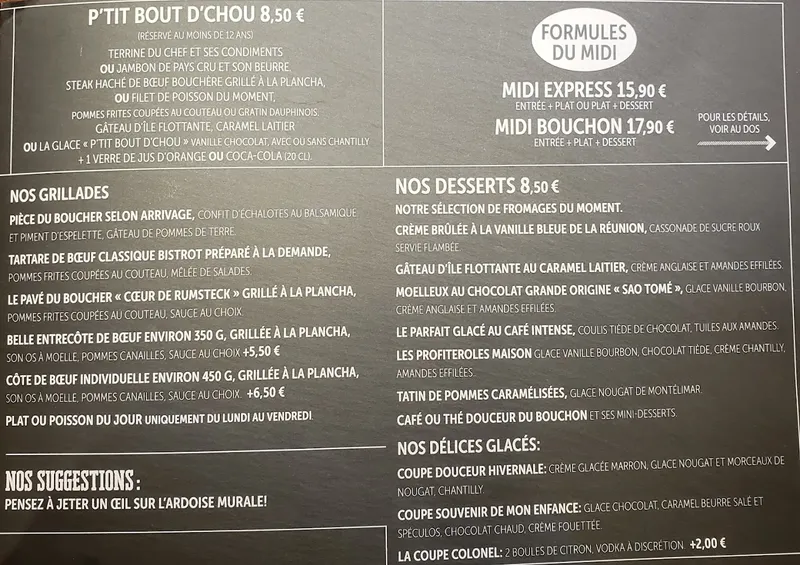 menu 1 of Le Bouchon Nivernais