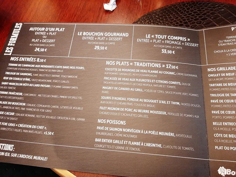 menu 2 of Le Bouchon Nivernais