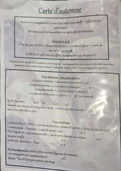 menu 0 of La simplicité