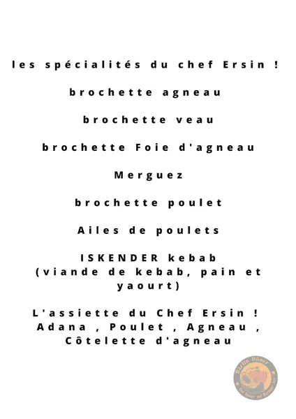 menu 2 of chez Ersin